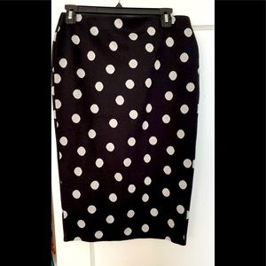 Zara Polka Dot Midi Pencil Skirt